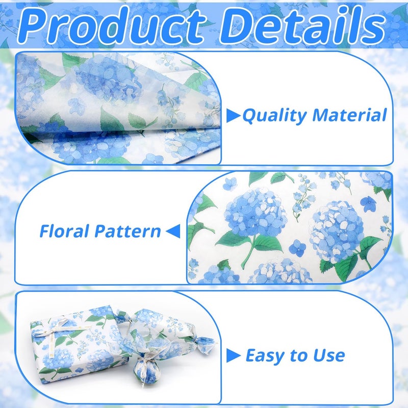 Benvo Floral Tissue Paper 20x29 Inch - 20 Sheets Decoupage Craft Paper for Gift Wrapping, Flower DIY Art Projects, Spring Wedding, Birthday & Baby Shower Decorations(Style K) - Image 3